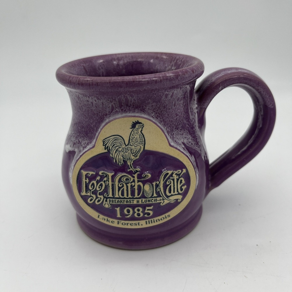 Deneen Pottery Egg Harbor Cafe 1985 Lake Forest, ILLINOIS Purple Coffeeā Mug